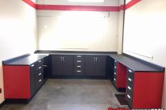 grey-and-red-garage-cabinets
