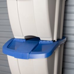 HSRC100T Recycling Center, Taupe w Blue Lids 2